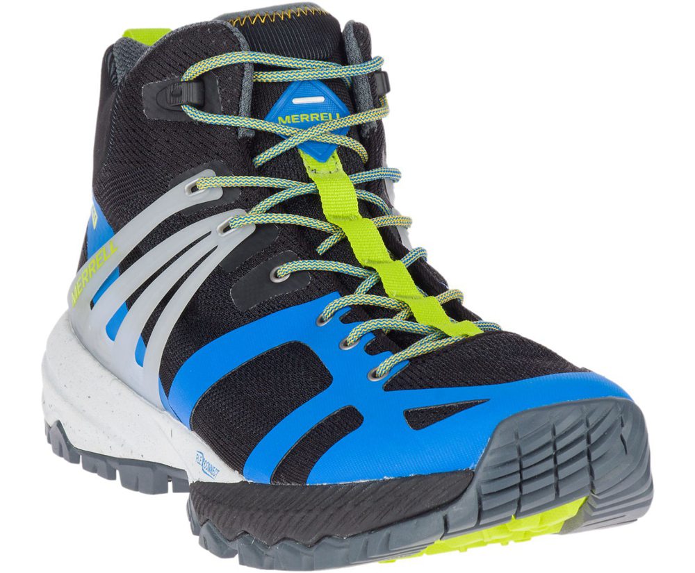 Kozaki Merrell Męskie Czarne/Niebieskie/Zielone - Mqm Ace Mid Waterproof - 036457-BFT